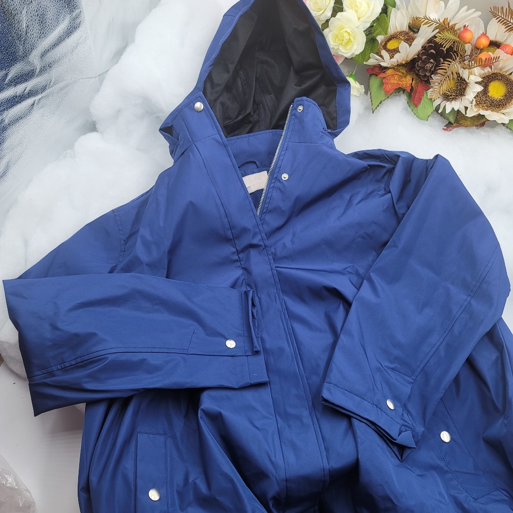 Woman Within Navy Rain Coat size24